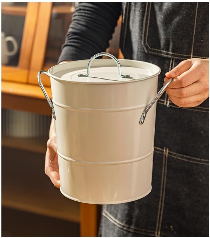 Ice Bucket, 3.5 Liter Double Wall Ice Bucket Insulated Ice Buckets with Lid and Scoop Thickened metal Ice Buckets , Party Beverage Tub for Home Kitchen Parties Cocktail Bar Ice Buckets For Parties(Whi