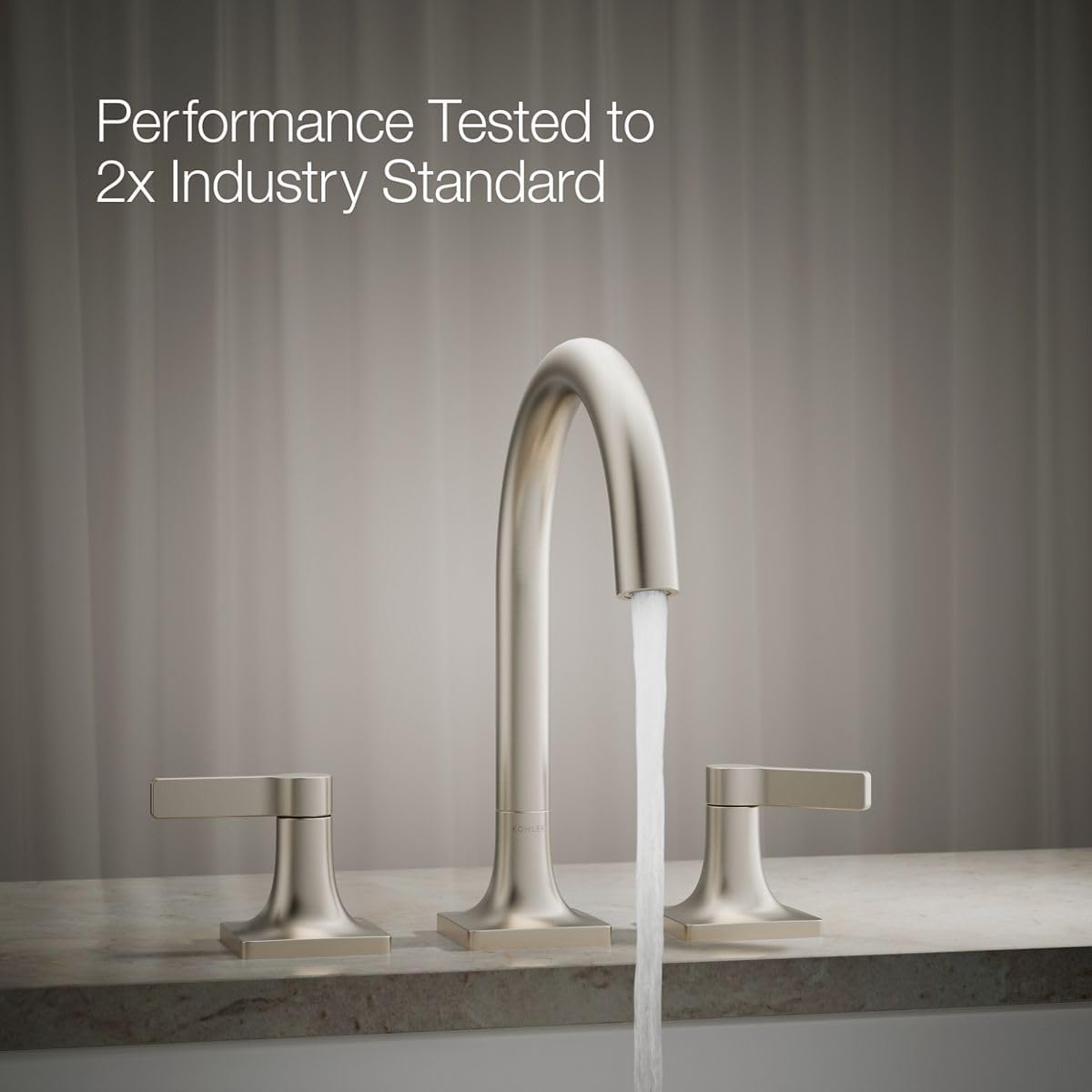KOHLER K-T28131-4-BN Venza Deck-Mount Bath Faucet Trim, Two Handle, Premium Durable Material, Corrosion Resistant, Vibrant Brushed Nickel