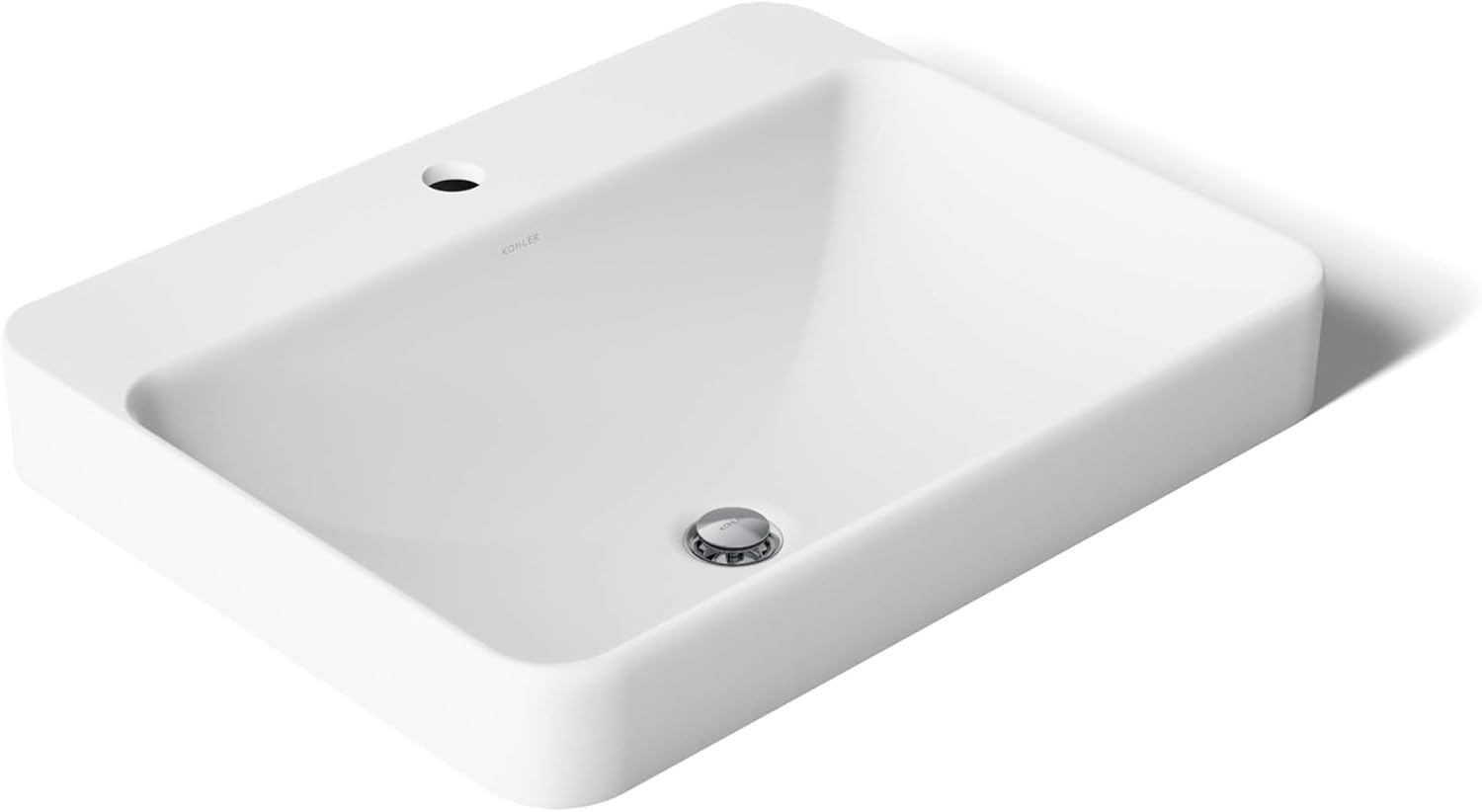 Kohler 2660-1-0 Vox Vessel Bathroom Sink with Single Faucet Hole, One Size, White