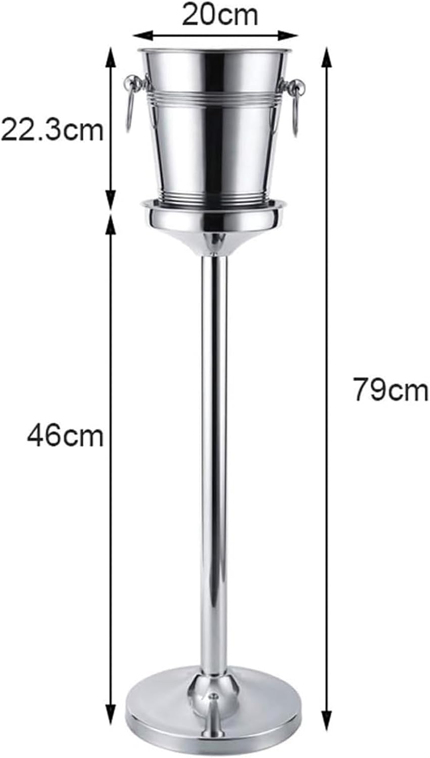 Ice Bucket with Stand， Party Drink Holder- Outdoor or Indoor Use - Free Standing Ice Bucket Kits(Gold)