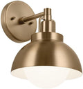 Kichler Niva 52601CPZ Convertible Semi Flush 1-Light 11.25˝ with Satin Etched Cased Opal Glass in Champagne Bronze