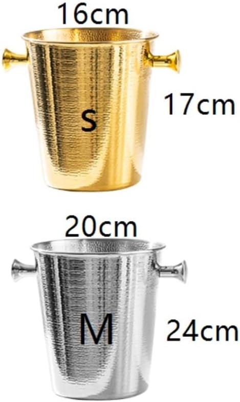 Ice Bucket, Golden Stainless Steel Ice Bucket, Home Party Ice Wine Bucket Ice Buckets for Parties(Gold,Large)
