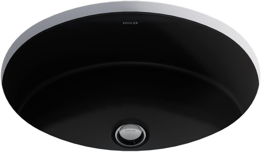Kohler K-2881-7 1-Bowl Undermount Bath Sink Black Black