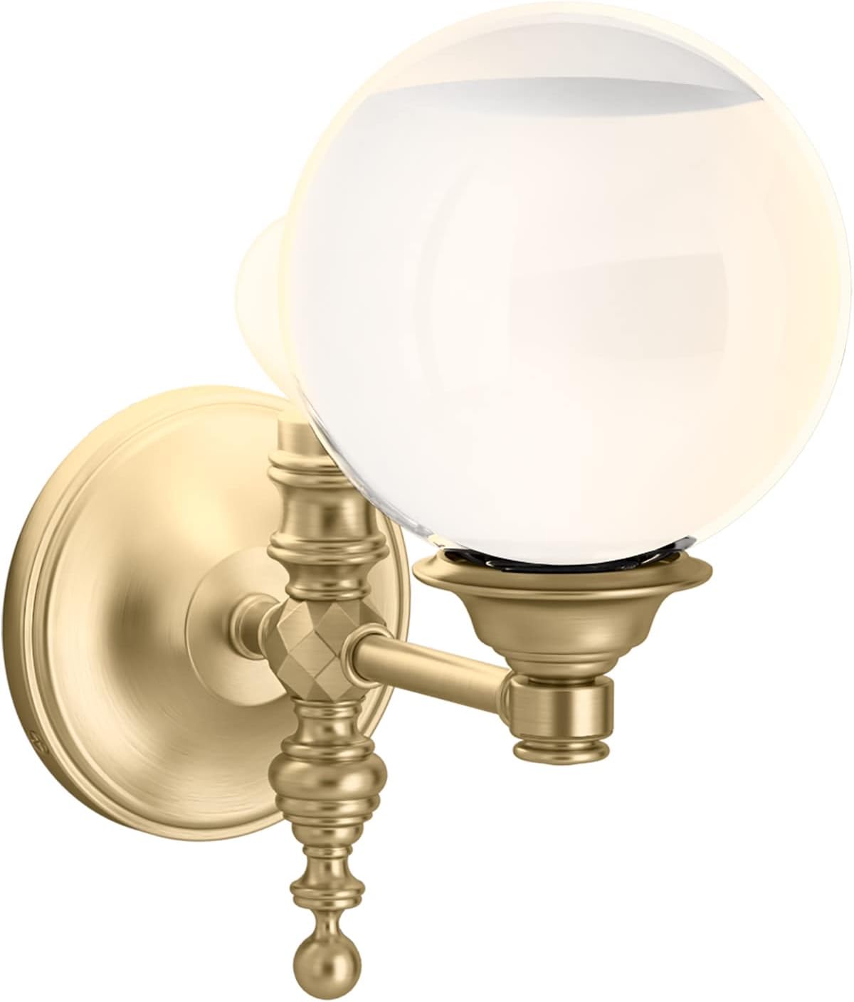 KOHLER Lighting 22546-SC01-CPL Damask 11' Tall 1 Light Water Globe Wall Sconce Polished Nickel