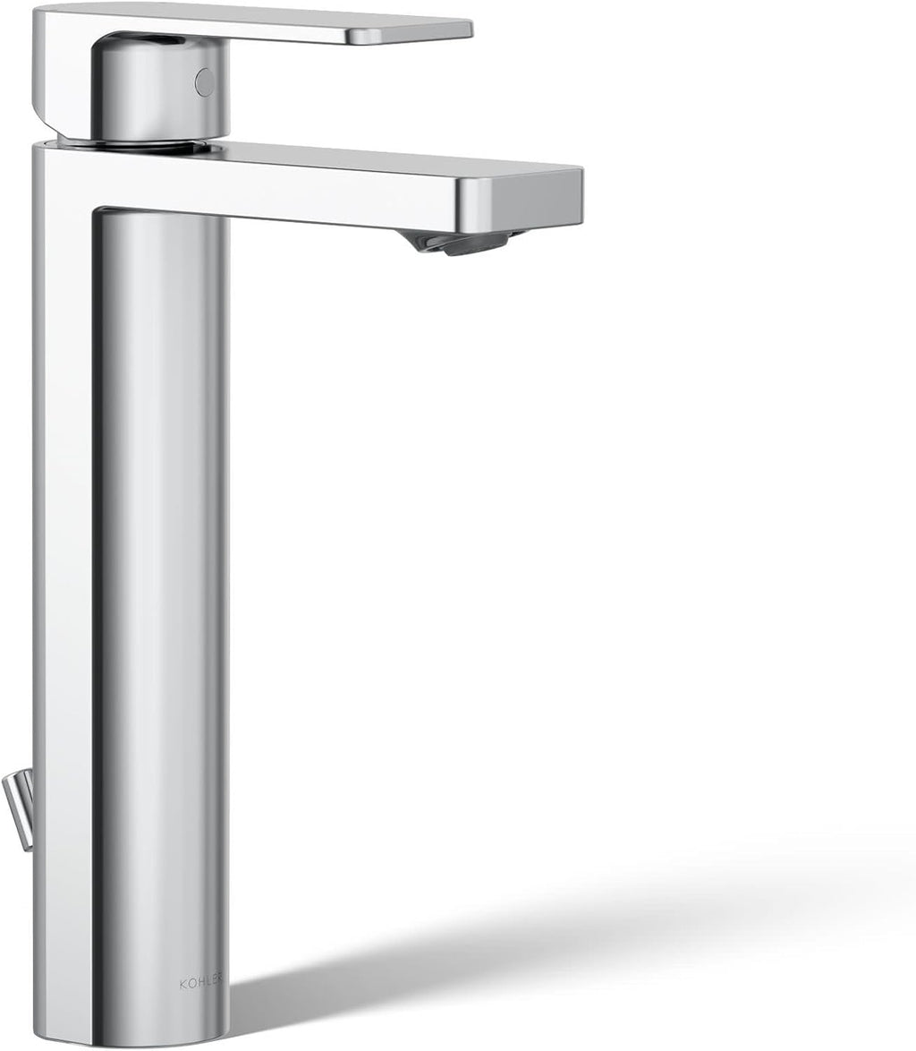 Kohler K-23475-4K-CP Parallel Tall Single Handle Bathroom Sink Faucet, 1.0 GPM, Polished Chrome