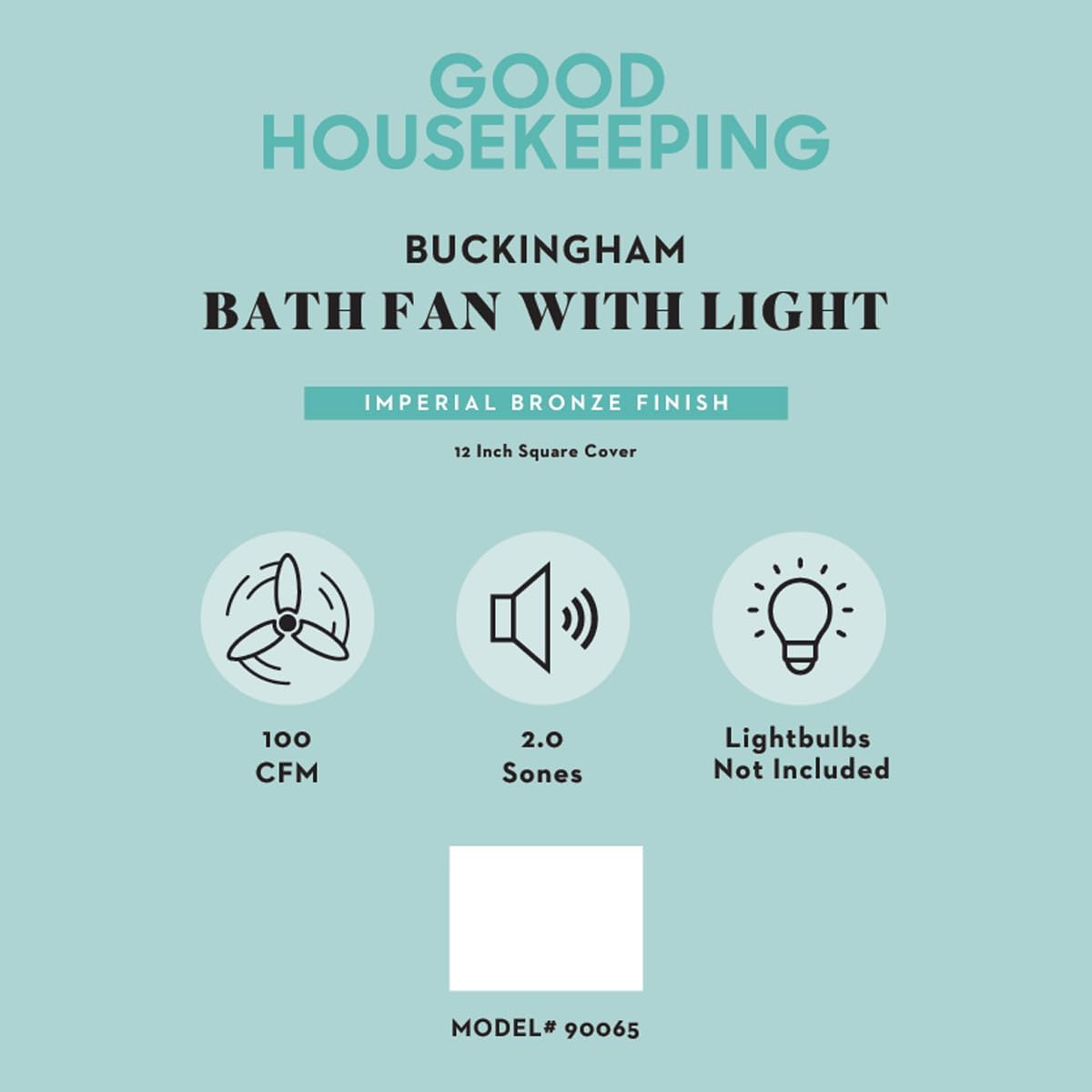 Good Housekeeping 90065 Buckingham Decorative Bathroom Ventilation Exhaust Fan with Light and Nightlight, Medium, Imperial Bronze