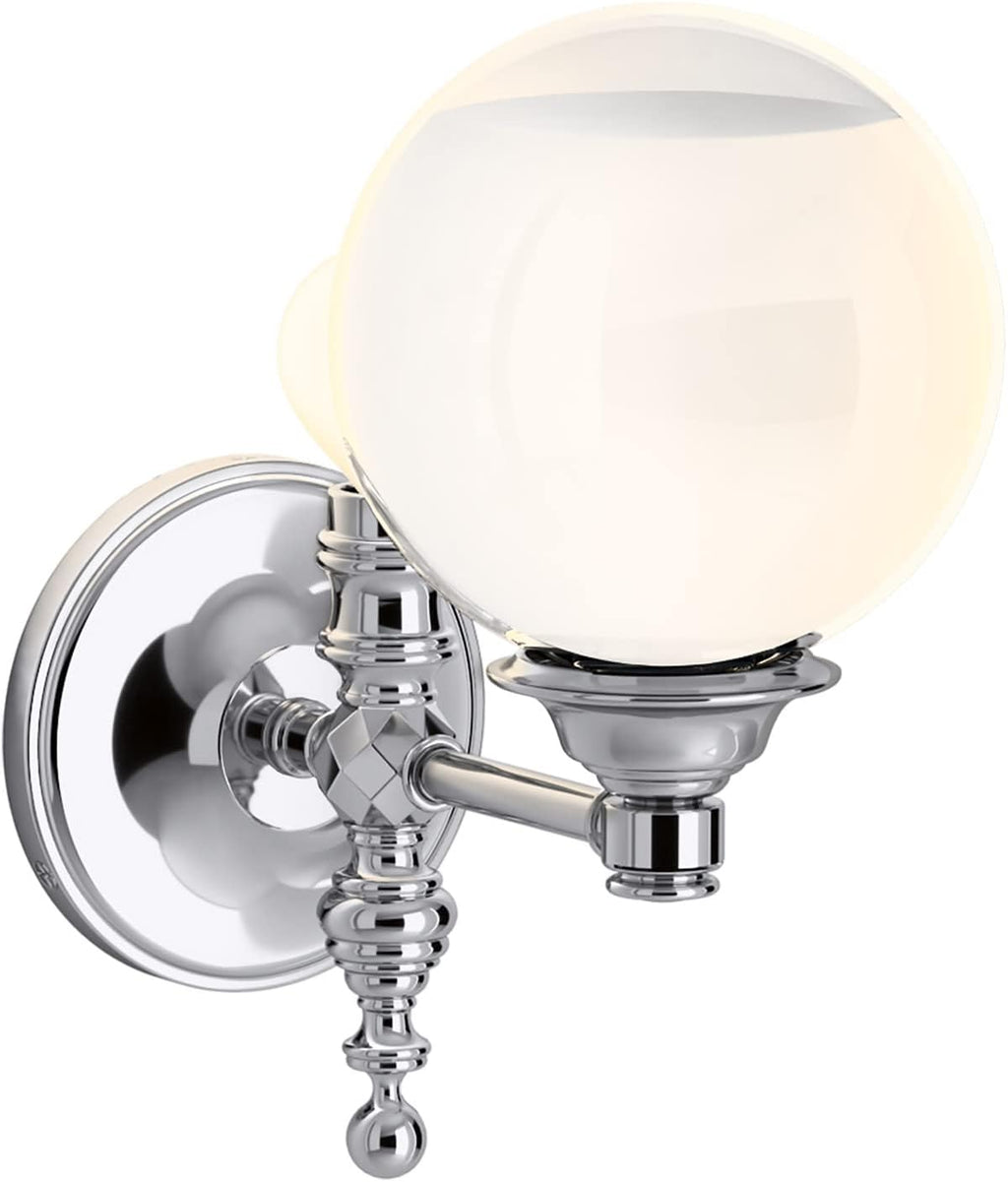 KOHLER Lighting 22546-SC01-CPL Damask 11' Tall 1 Light Water Globe Wall Sconce Polished Nickel