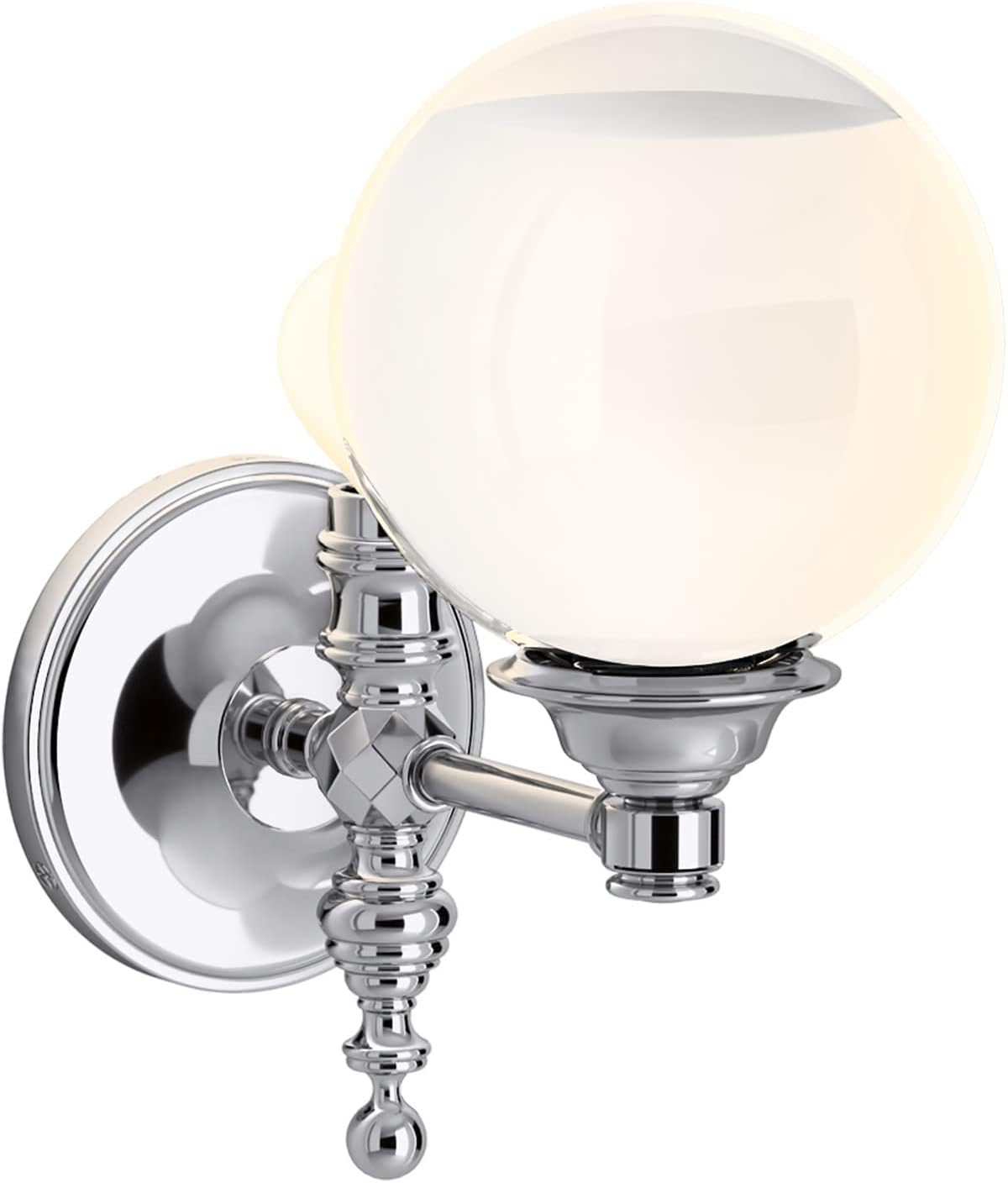 KOHLER Lighting 22546-SC01-CPL Damask 11' Tall 1 Light Water Globe Wall Sconce Polished Nickel