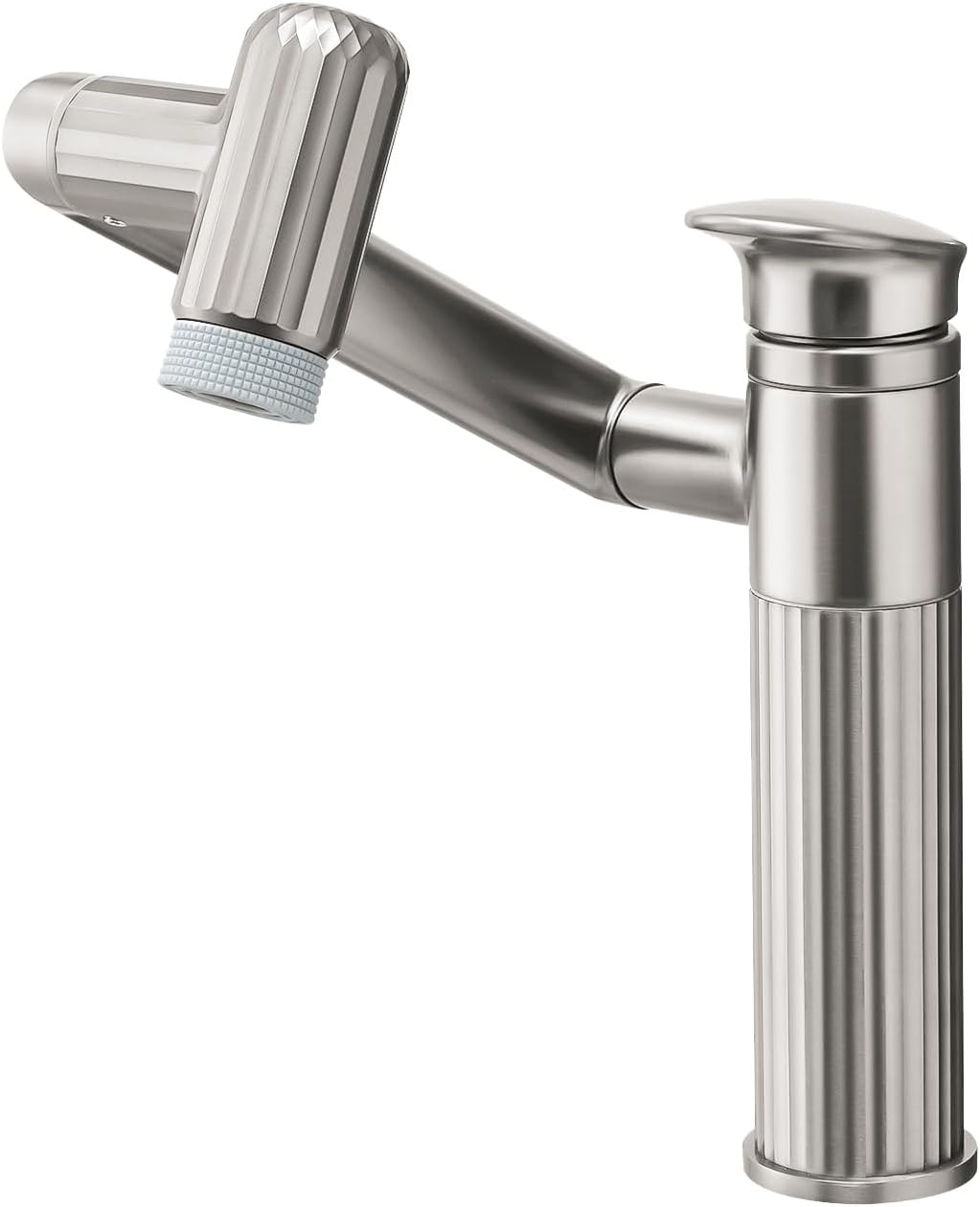 Lefton Rotatable Bathroom Faucet with 2 Water Modes, Single Hole Vanity Sink Faucet for Bathroom and Laundry Room, Brushed Nickel, BF2208-0