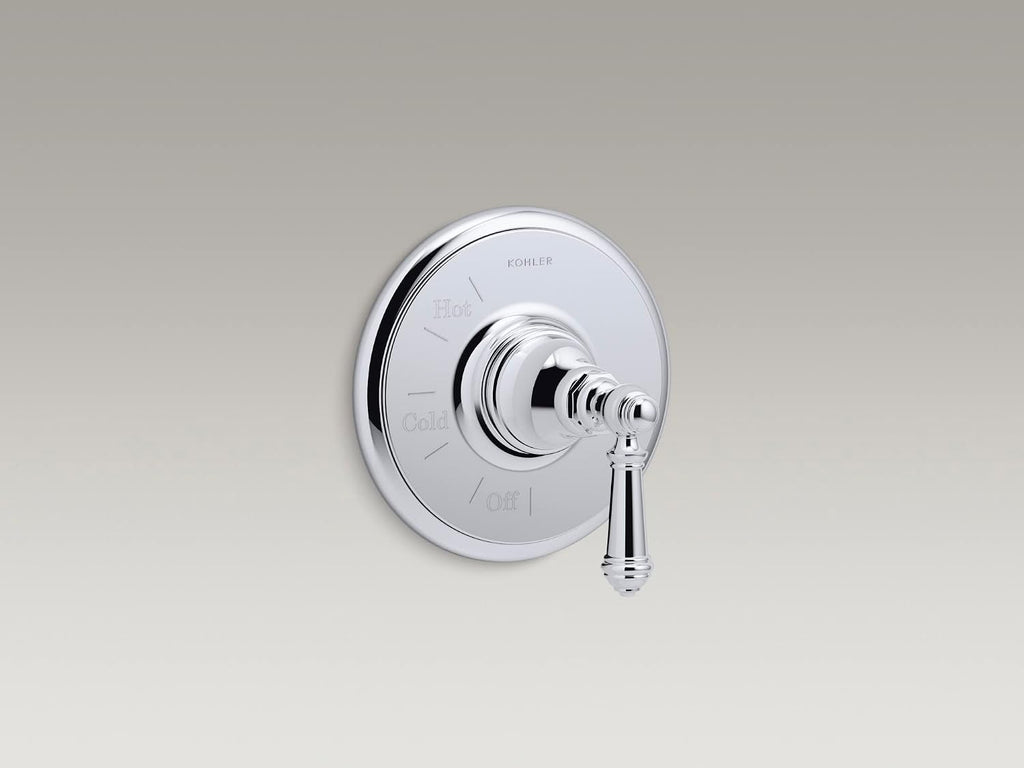 KOHLER TS72767-4-BL Artifacts Rite-Temp Valve Trim With Lever Handle, MATTE BLACK