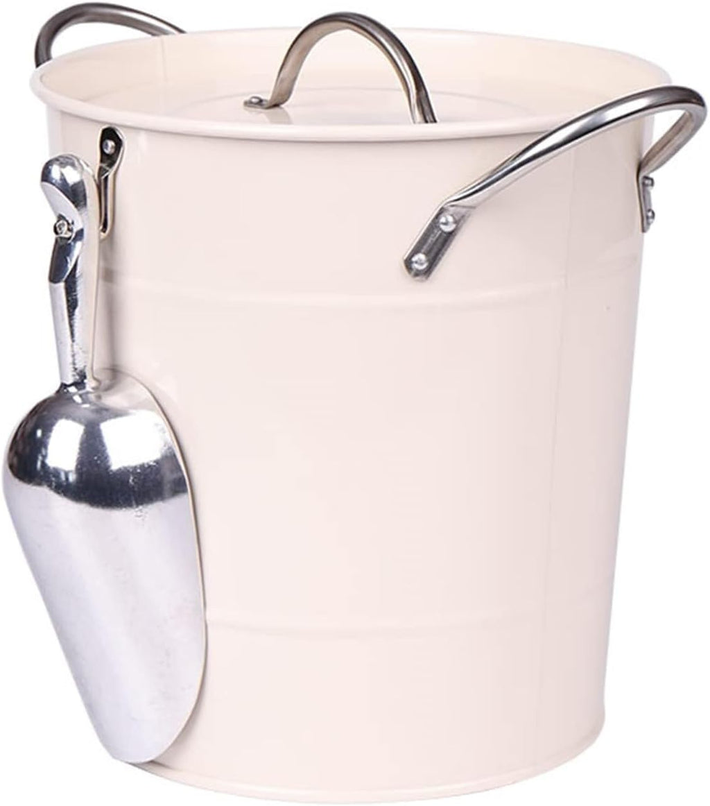 Ice Bucket with Lid and Ice Tongs,3.5L Metal Double Wal Ice Bucket with Lid and Scoop,Ice Buckets for Parties,Ice Bucket for Cocktail Bar,Metal Drink Cooler