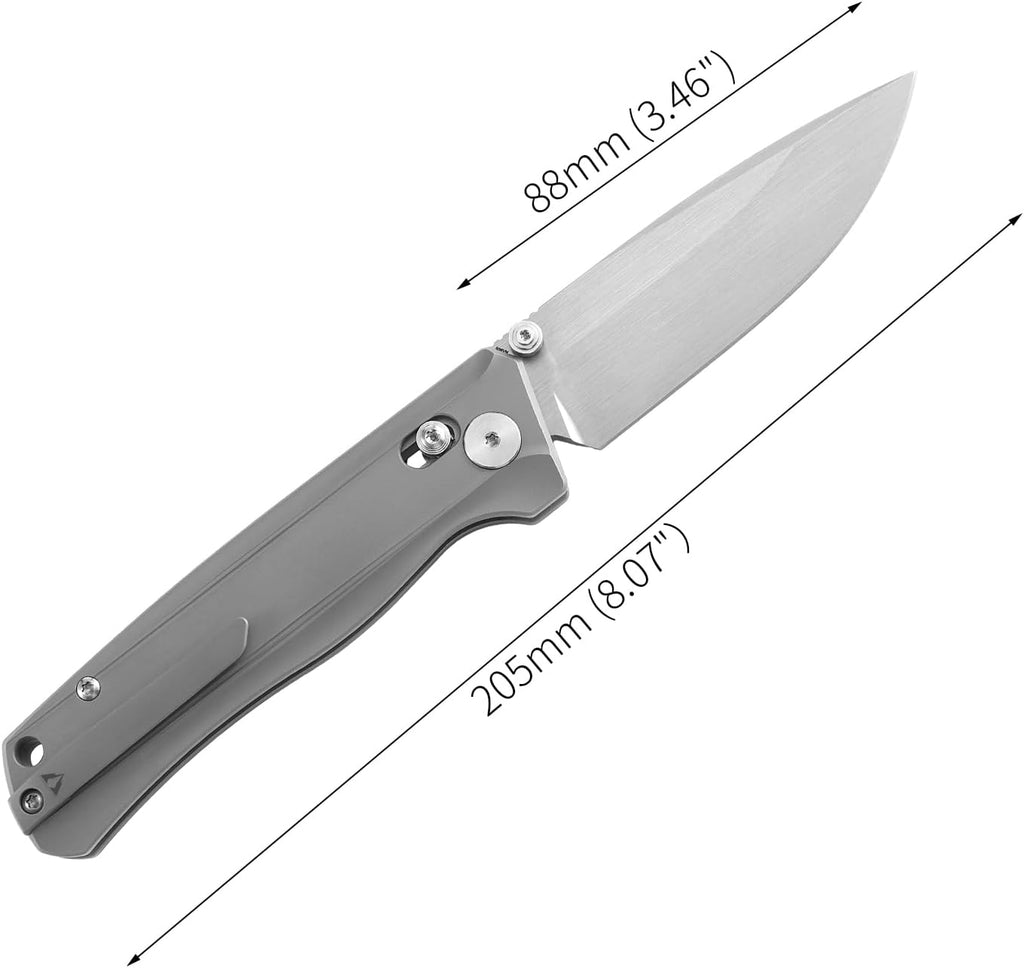 CMBMADEKNIVES CMB Braveman EDC Knife Folding Pocket knife with Clip for Men and Women Crossbar Lock Knife with S35VN Steel Blade Titanium Handle for Outdoors Camping Hiking-CMB-17 (CMB-17S)