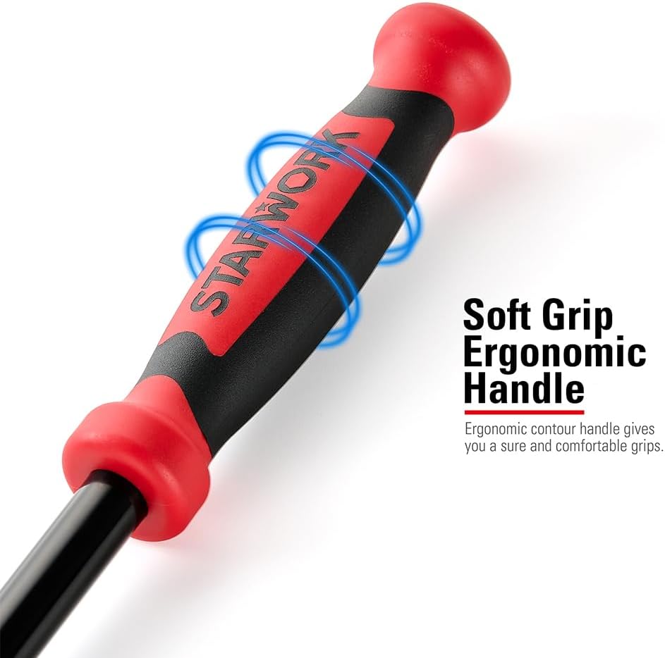 STARWORK TRUE MECHANIC™ 1/2' Drive 90 Tooth Dust-Proof Black Chrome Locking Flex Ratchet, Extra Long 33' Length
