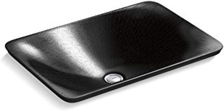 KOHLER K-75749-HD2-7 Sartorial Herringbone Carillon, ARTIST EDITIONS Rectangle Wading Pool Bathroom Sink, Herringbone - Black Black
