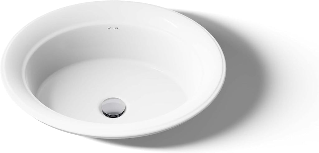 Kohler K-21780-0 Artifacts 21' Oval Drop-in Bathroom Sink, White