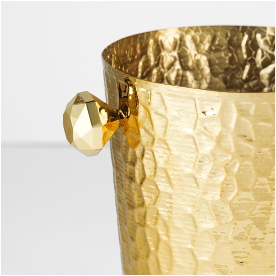 Ice Bucket, Stainless Steel Wine Chiller Champagne & Red Wine Cooler Bucket Ice Buckets For Parties(Gold)