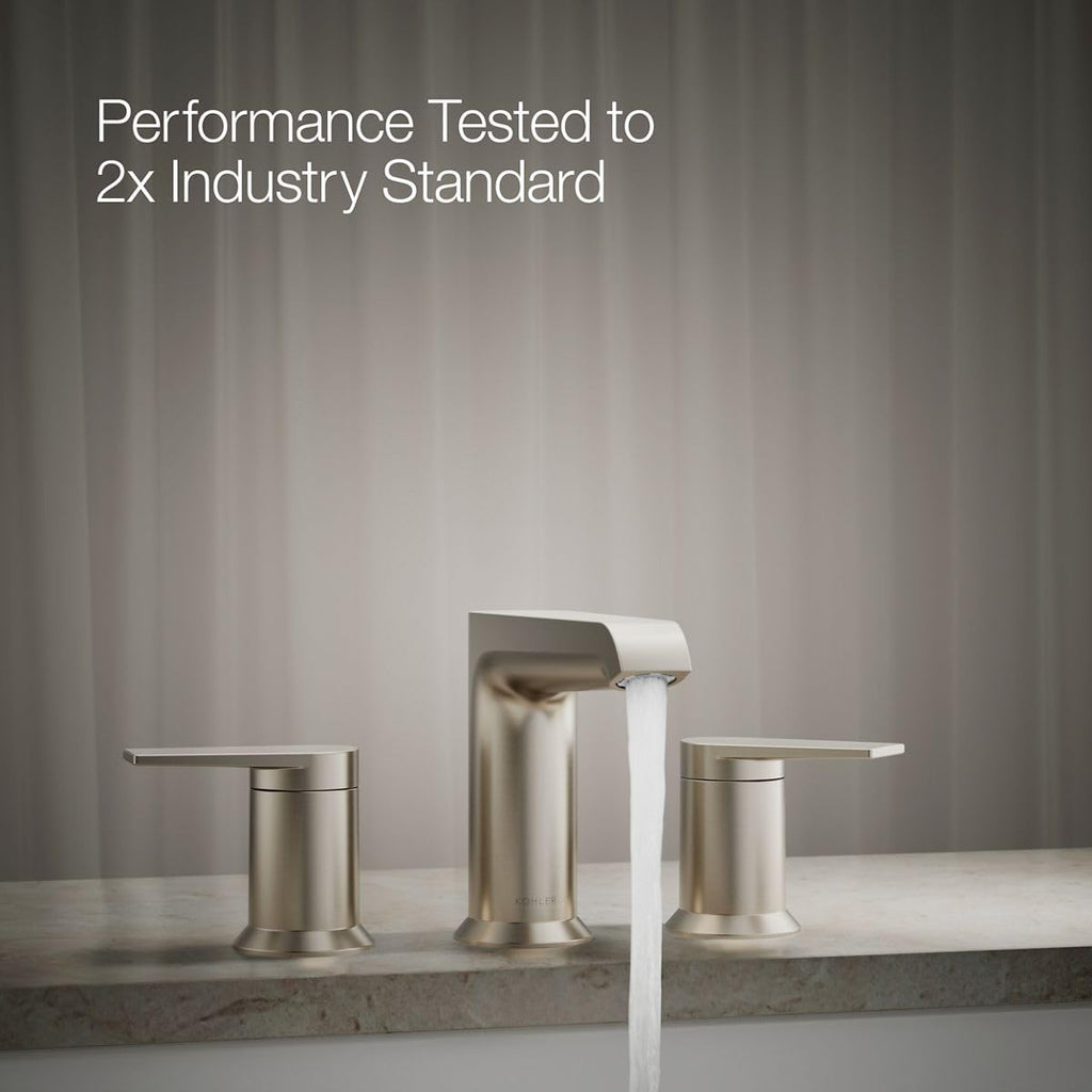 KOHLER K-T25740-4-BN Hint Two-Handle Deck-Mount Bath Faucet Trim, 10.0 GPM, Minimalist Design, Corrosion Resistant, Vibrant Brushed Nickel