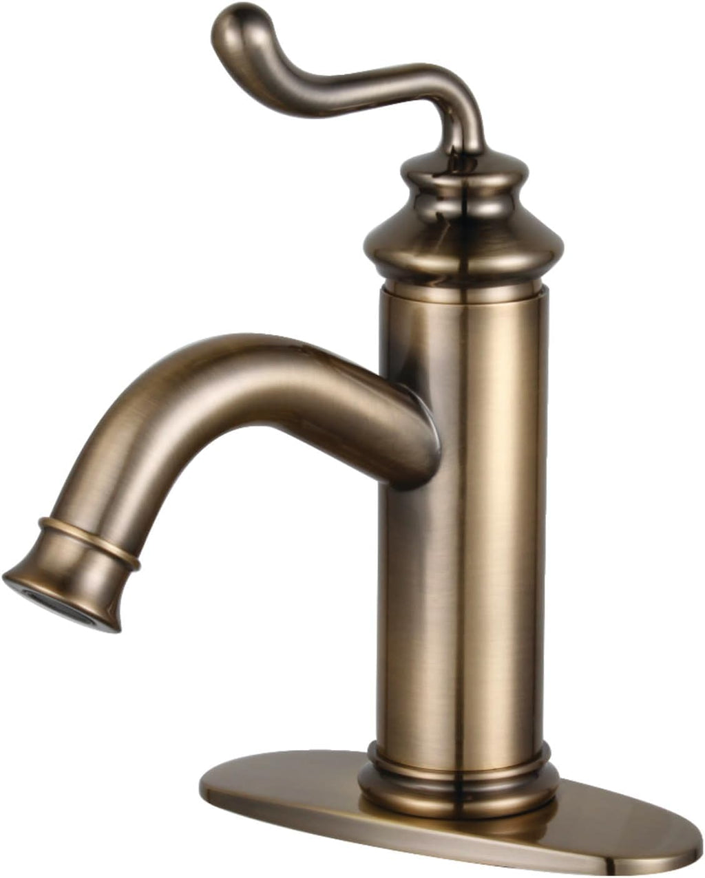 Fauceture LS541RLAB Royale Single-Handle Bathroom Faucet with Push Pop-Up, Antique Brass