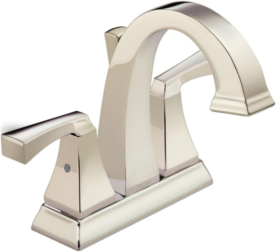 Delta Faucet Dryden Centerset Bathroom Faucet, Bathroom Sink Faucet, Diamond Seal Technology, Metal Drain Assembly, Polished Nickel 2551-PNMPU-DST