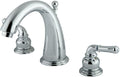 Kingston Brass KS2961 Naples Widespread Lavatory Faucet, Polished Chrome