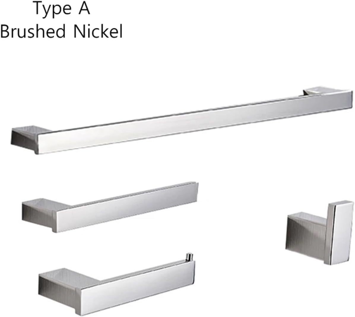 Bath Bathroom Towel Rack Toilet Paper Holder Bathroom Hook Bathroom Accessories Paper Holder Four Piece Stainless Steel(Brushed Nickel A)