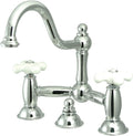 Kingston Brass KS3911PX Restoration Widespread Lavatory Faucet with Porcelain Cross Handle, Polished Chrome