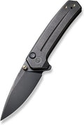 WeKnife Culex Folding Knife for EDC, 2.97-in CPM 20CV Black Stonewashed Blade Black Titanium Handle Button Lock Pocket Knife WE21026B-2