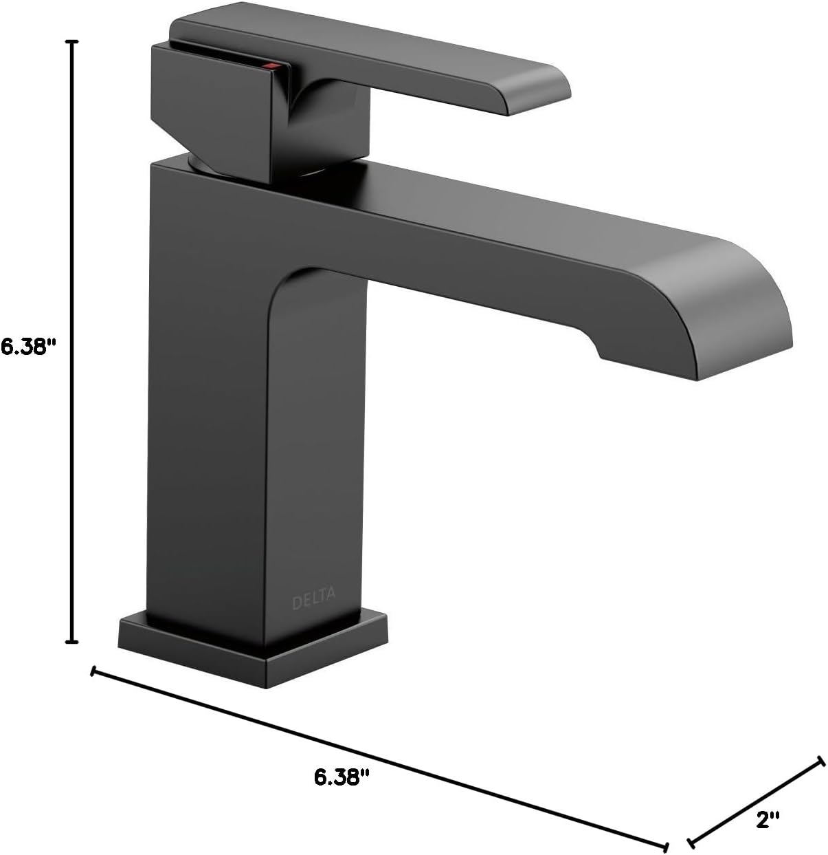 Delta Ara Matte Black Bathroom Faucet 1 Hole, Single Hole Bathroom Sink Faucet for Vanity, Matte Black 567LF-BLLPU