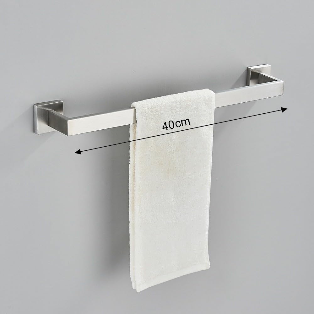 Brushed Nickel Bathroom Hardware Set Robe Hook Towel Rail Bar Rack Shelf Tissue Paper Holder Accessories,Nickel C 40cm