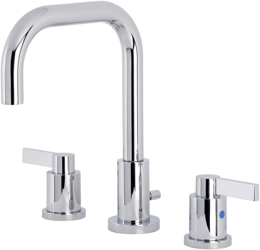 Kingston Brass FSC8931NDL NuvoFusion Widespread Bathroom Faucet with Pop-Up Drain, Polished Chrome