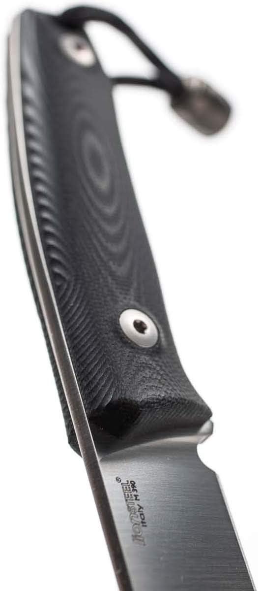 LionSTEEL M1 Bushcraft Fixed Blade Knife, M390 Sintered Steel Blade, Leather Sheath
