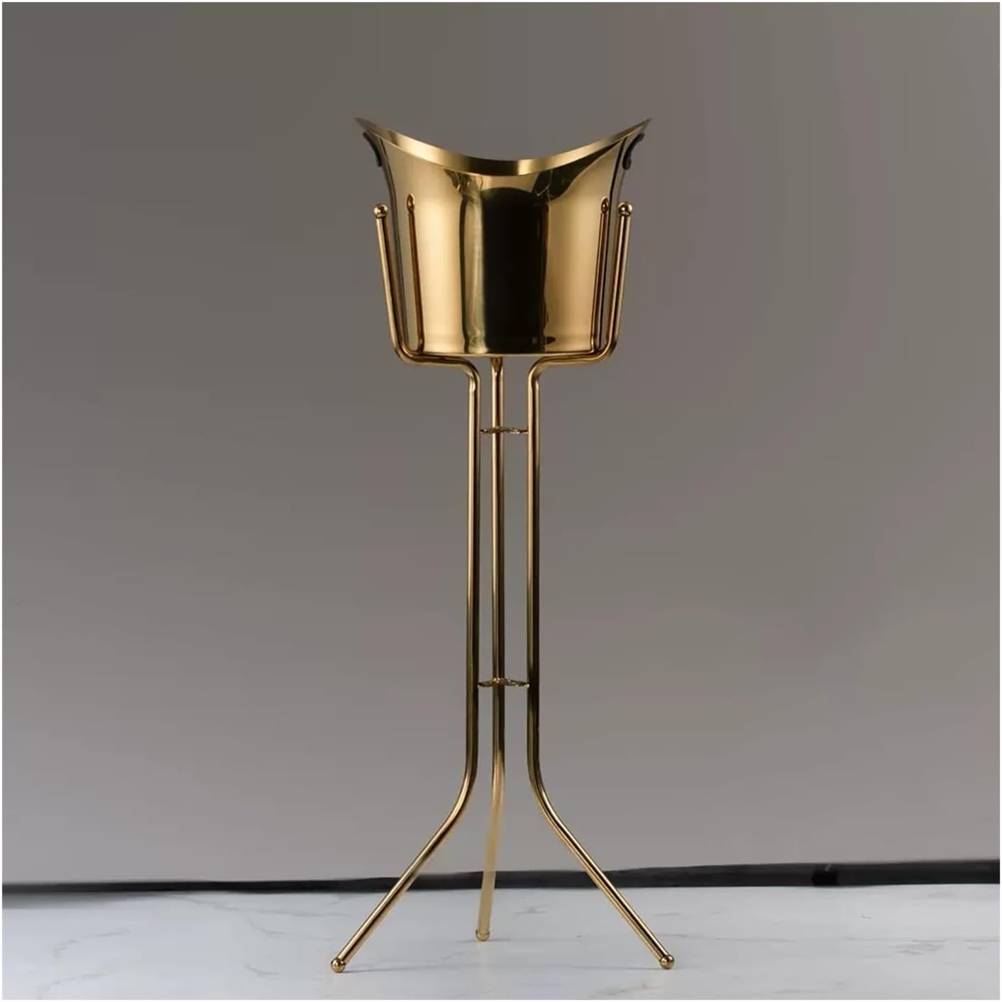 Portable Ice Bucket with Stand Stainless Steel Floor Wine Bar Vertical Cooler for Indoor and Outdoor Party