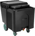 VEVOR Commercial Ice Bin, 125 lbs Portable Ice Caddy, Insulated Ice Carrier with 4 Wheels and Flip Lid, Large Ice Bin for Catering, Kitchens, Bistros, Restaurants, and Bars