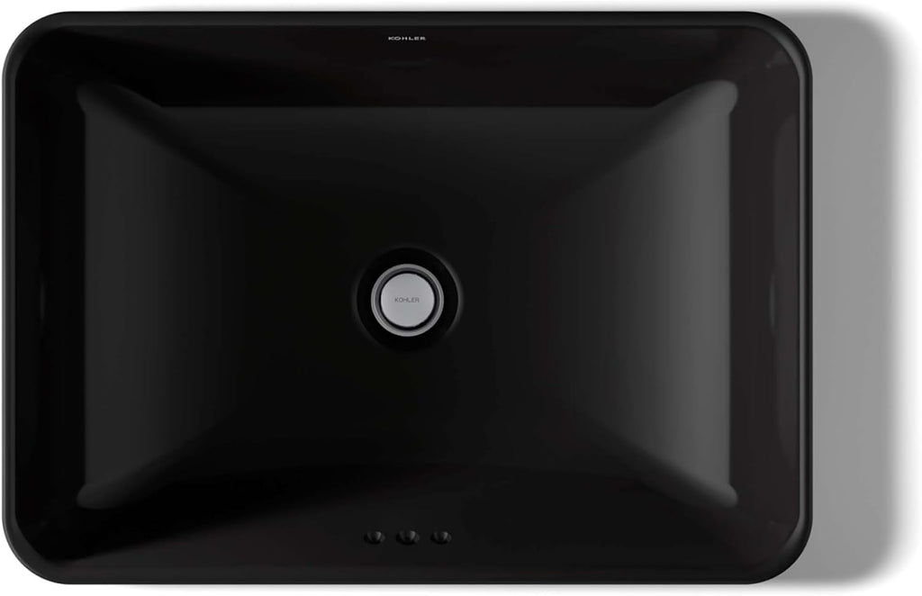 Kohler 5373-7 Bathroom Sink Vox Rectangle Vessel, Black
