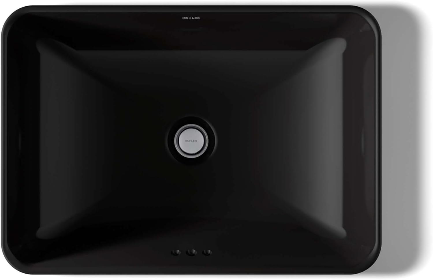 Kohler 5373-7 Bathroom Sink Vox Rectangle Vessel, Black