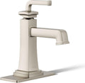 KOHLER K-27400-4K-BN Riff Single-Handle Bathroom Sink Faucet, Single-Hole Faucets with Clicker Drain, 1.0 GPM, Vibrant Brushed Nickel