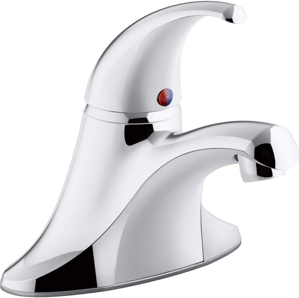 KOHLER K-15199-4NDRA-CP Coralais Single-Handle Centerset Bathroom Sink Faucet with 0.5 Gpm Vandal Resistant Aerator, Without Drain, Polished Chrome