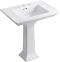 Kohler 2268-8-0 Memoirs Stately 30' pedestal bathroom sink with widespread faucet holes, White