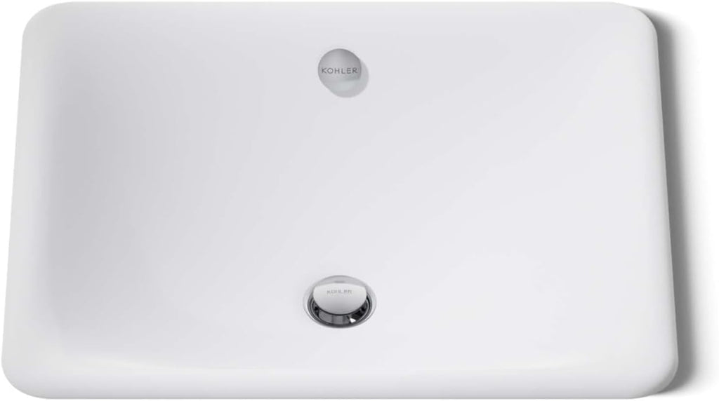 Kohler K-5400-0 Iron Plains Dual-Mount Bathroom Sink, White, 20.56