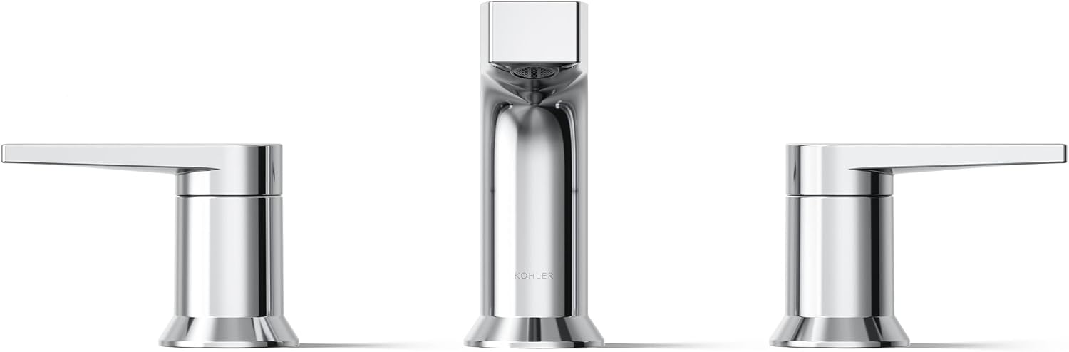 Kohler 97100-4-CP Taut® Widespread Bathroom Sink Faucet, 1.2 gpm, Polished Chrome