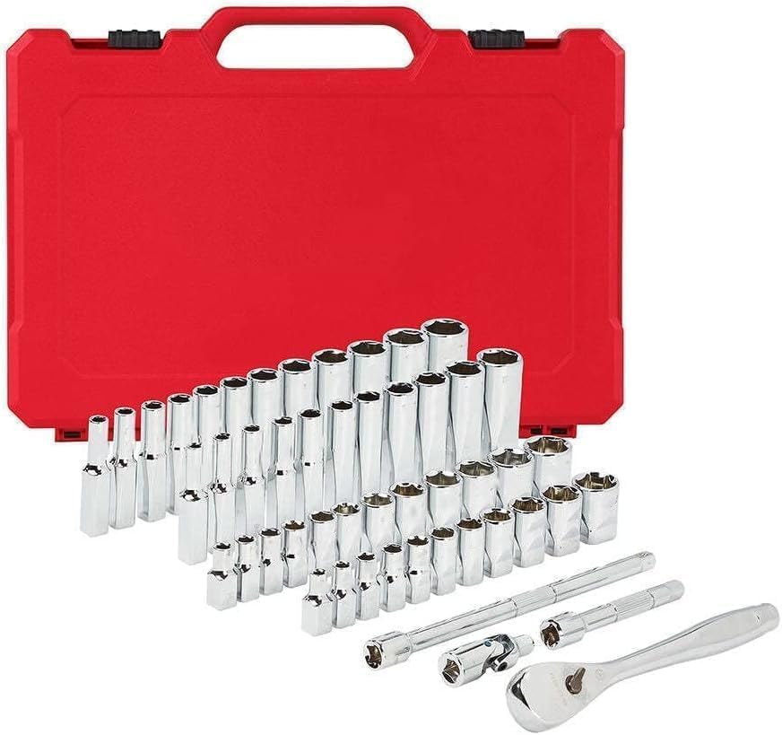 48-22-9004 for Milwaukee 1/4-Inch Drive SAE and Metric Ratchet and Socket Set - 50pc