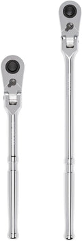 TEKTON 1/2 Inch Drive Flex Head Quick-Release Ratchet Set, 2-Piece (10-1/2, 14 in.) | SRH92301