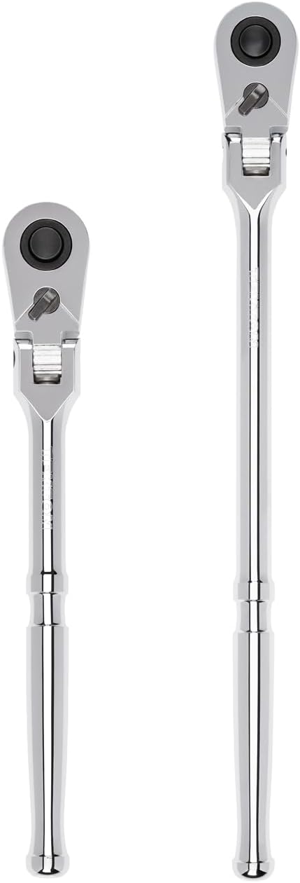 TEKTON 1/2 Inch Drive Flex Head Quick-Release Ratchet Set, 2-Piece (10-1/2, 14 in.) | SRH92301