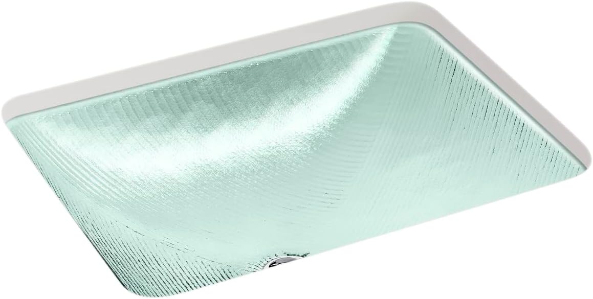 KOHLER K-28823-TG2 ARTIST EDITIONS Yepsen Collection Glass Undermount Bathroom Sink 17' x 13'Rectangle Basin Trans Dew