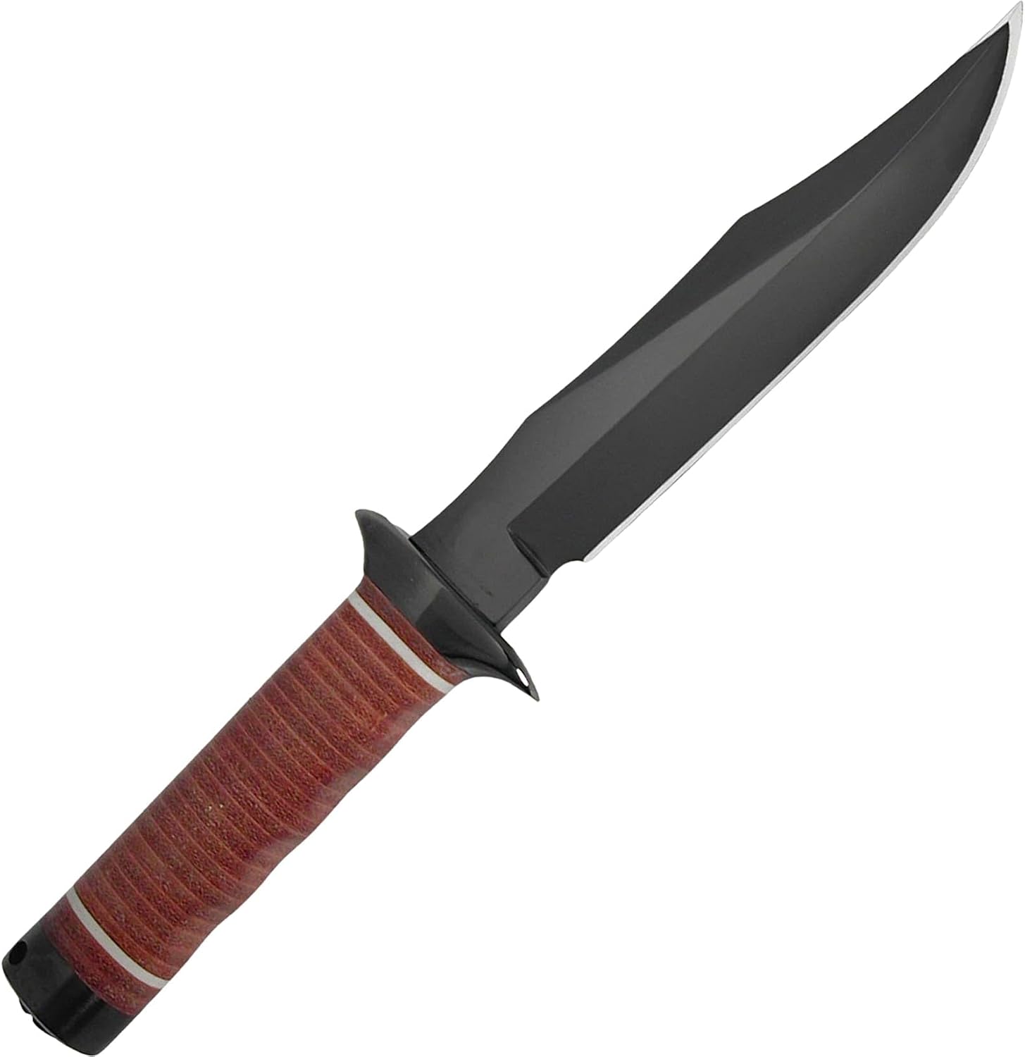 SOG Bowie 2.0 Fixed Blade Knife-Tactical Knife with 6.4 Inch Blade, Hunting Knife with Hard Case TiNi Coating and AUS-8 Steel, Leather Knife Sheath (S1T-L),Brown