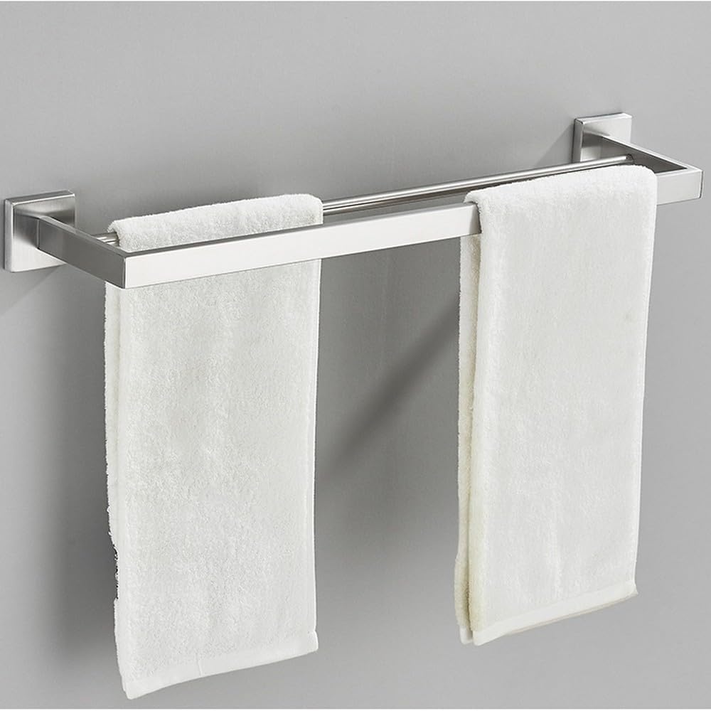 Stainless Steel Bathroom Accessories Set Brushed Nickel Towel Bar Robe Hook Toilet Paper Holder Ring Accessory,Double Towel Bar