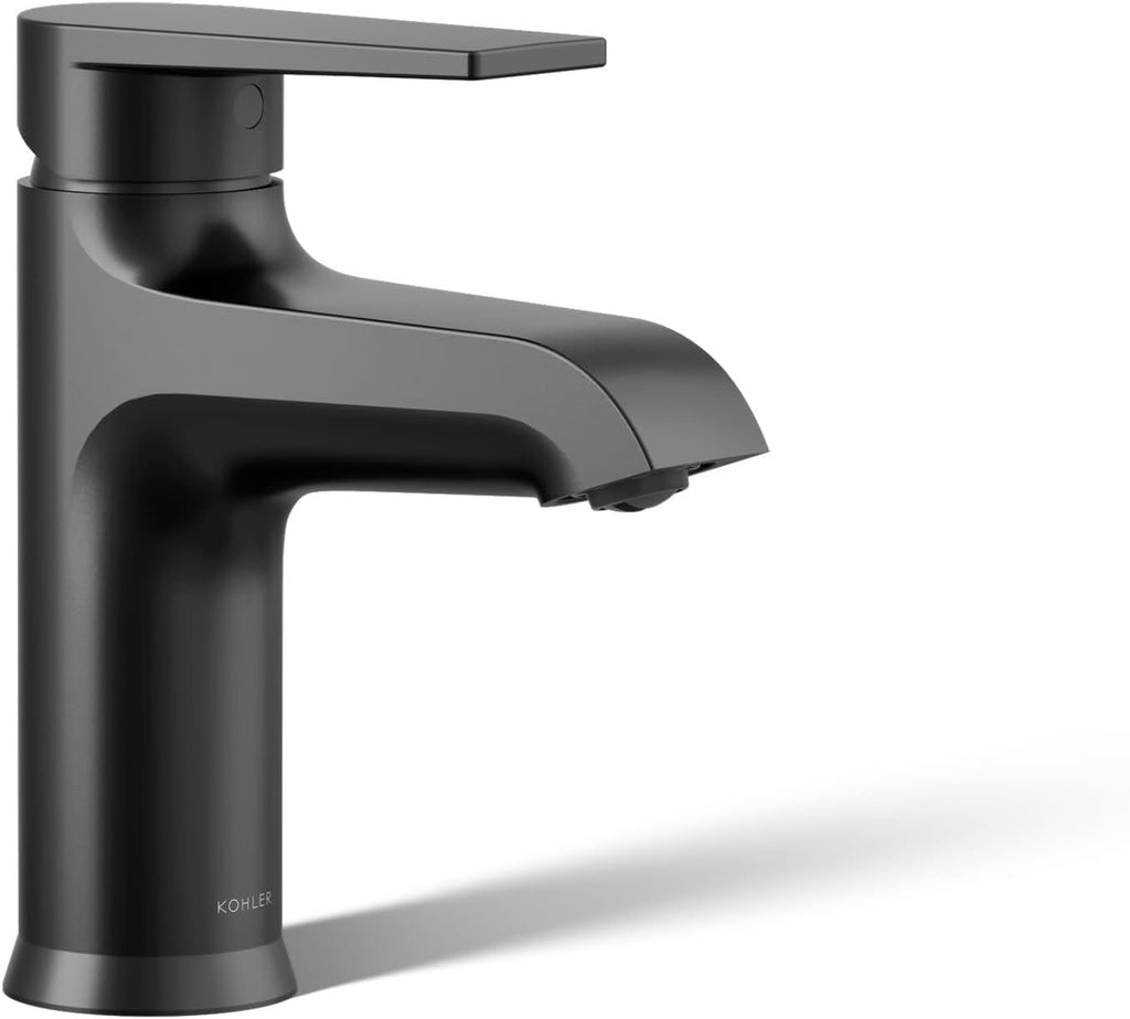 KOHLER K-37894-4-BL Hint® Centerset Bathroom Sink Faucet, Bathroom Faucets for Sink 3-Hole, 1.2 GPM, Matte Black