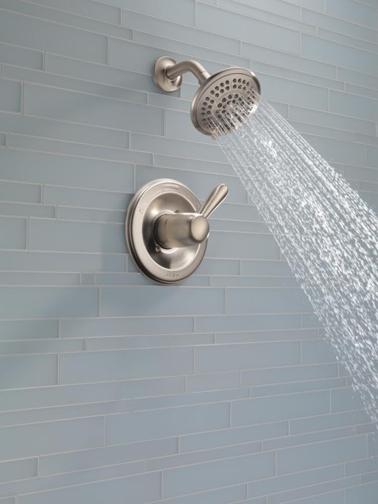 Delta Lahara 14 Series 5-Setting Shower Faucet Set, Brushed Nickel Shower Head and Handle Set, Valve Trim Kit, Stainless T14238-SS (Valve Not Included)