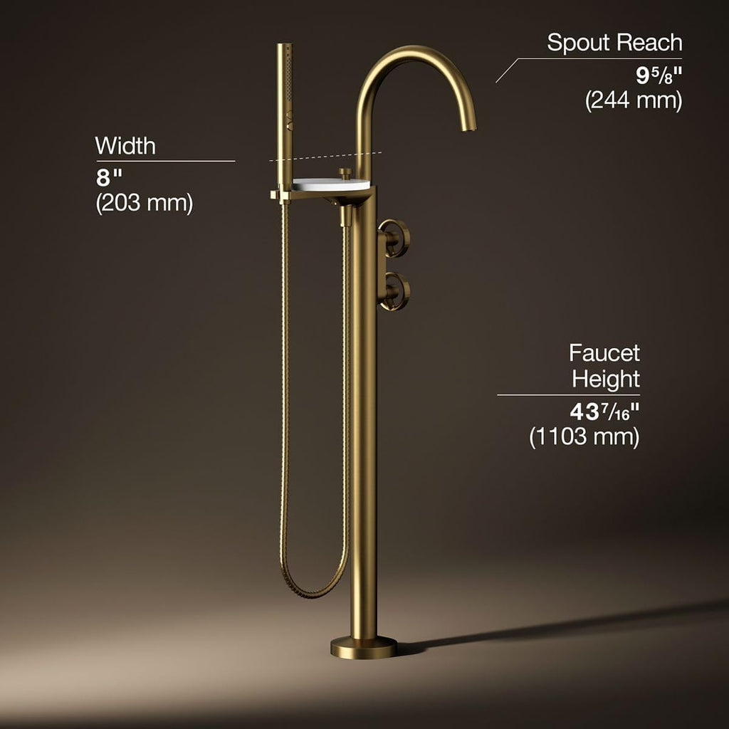 Kohler T77984-9-2MB Components Tub Faucets, Vibrant Brushed Moderne Brass