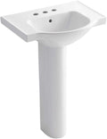 Kohler 5266-4-0 Veer 24' pedestal bathroom sink with 4' centerset faucet holes